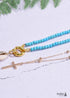 Boho Necklace, Seed Bead Choker, 2 Layers Cross & Shell